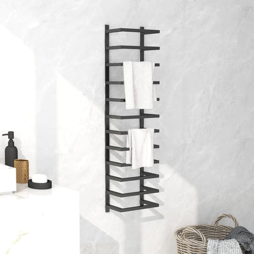 Towel Rack Black 24x12x96 Cm Steel Ttloxp