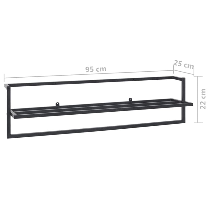 Towel Rack Black 95x25x22 Cm Iron Ttloxx