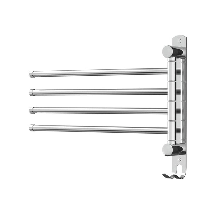 Towel Rail Rack Holder 4 Bars Wall Mounted Stainless Steel