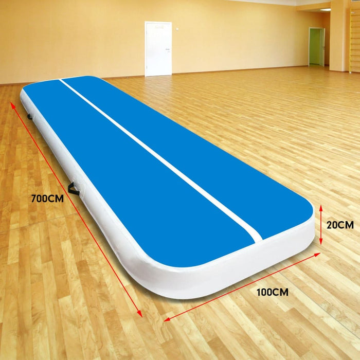 7m x 1m Air Track Inflatable Tumbling Gymnastics Mat - Blue