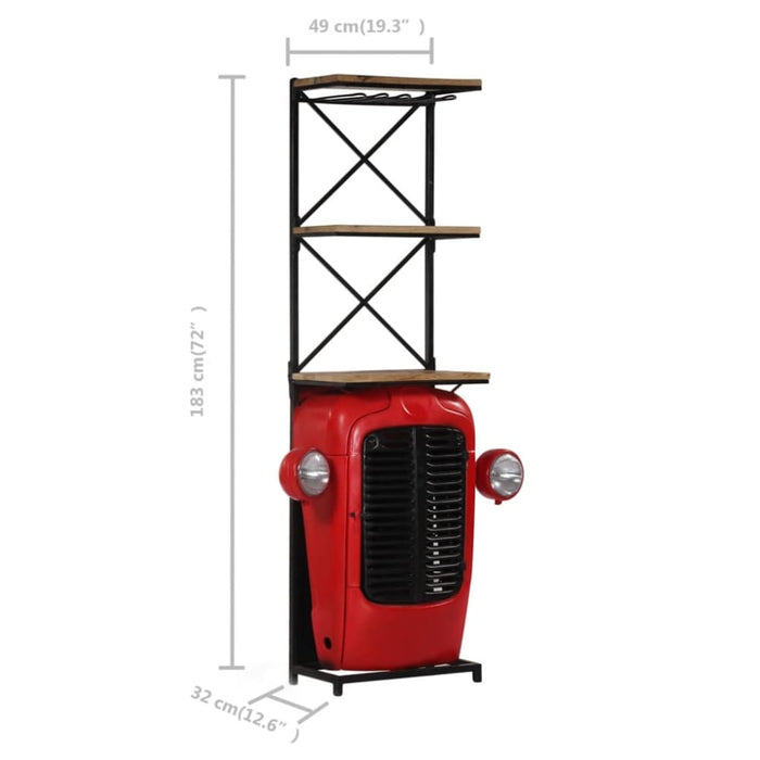 Tractor Wine Cabinet 49x32x183 Cm Solid Mango Wood Xainio