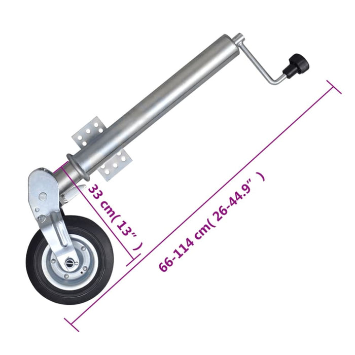 Trailer Jack Wheel 60 Mm With 2 Support Tubes And Split