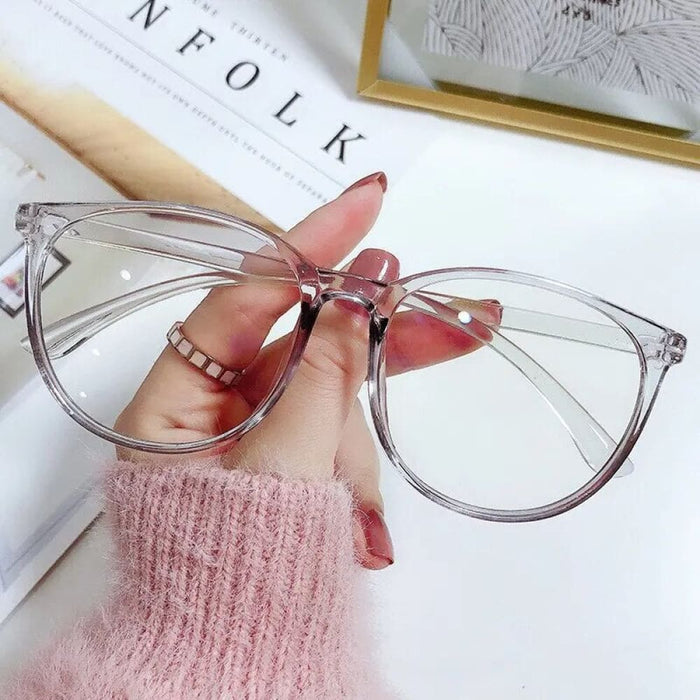 Transparent Anti Blue Light Round Glasses Frame For Women