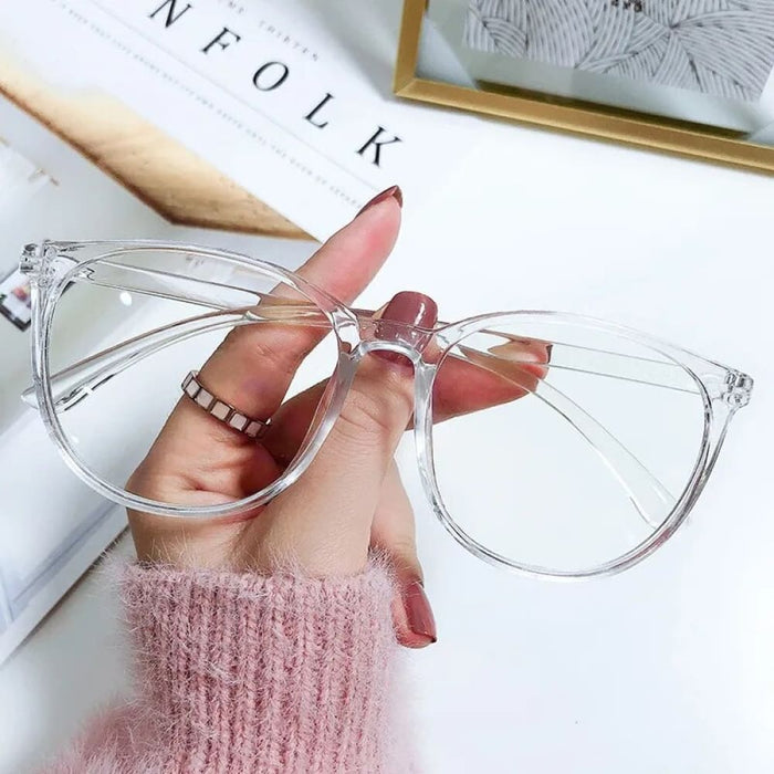 Transparent Anti Blue Light Round Glasses Frame For Women