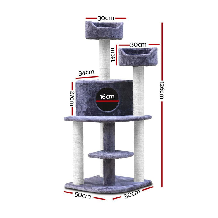 I.pet Cat Tree 126cm Trees Scratching Post Scratcher Tower