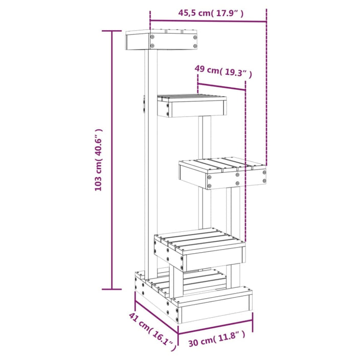 Cat Tree 45.5x49x103 Cm Solid Wood Pine Nxalan