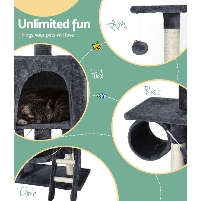 Cat Tree Scratching Post Tower Scratcher Wood Condo Toys