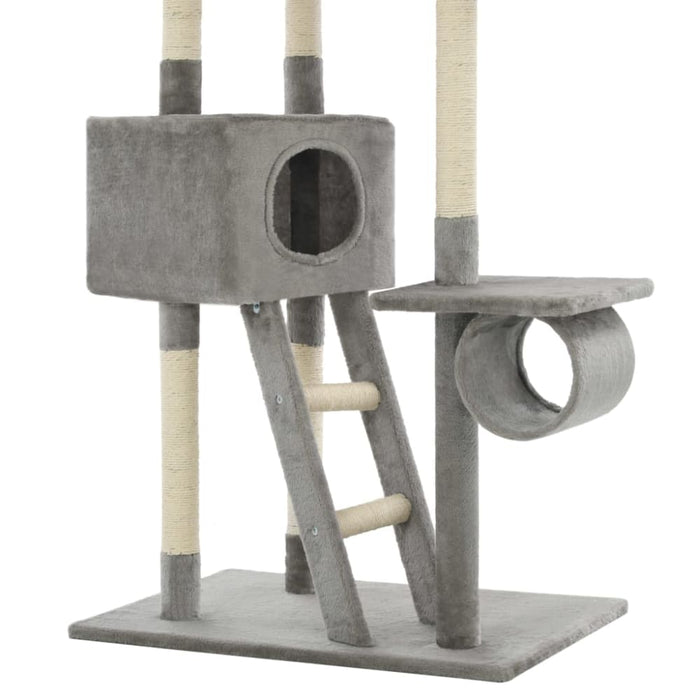 Cat Tree With Sisal Scratching Posts 230-260 Cm Grey Oibpxx