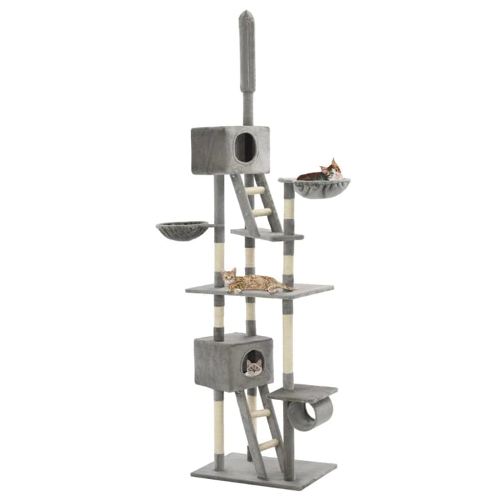 Cat Tree With Sisal Scratching Posts 230-260 Cm Grey Oibpxx