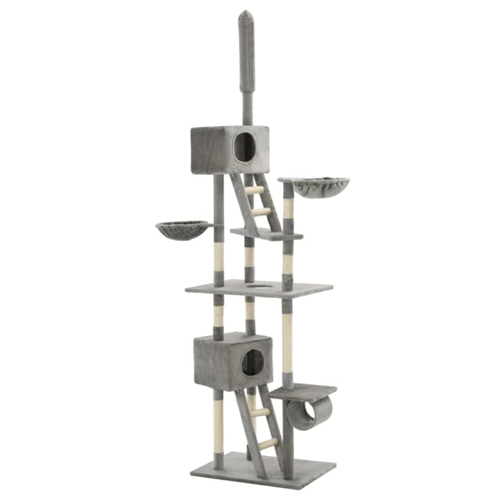 Cat Tree With Sisal Scratching Posts 230-260 Cm Grey Oibpxx