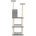 Cat Tree With Sisal Scratching Posts Light Grey 144.5 Cm