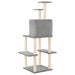 Cat Tree With Sisal Scratching Posts Light Grey 144.5 Cm