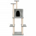 Cat Tree With Sisal Scratching Posts Light Grey 144.5 Cm