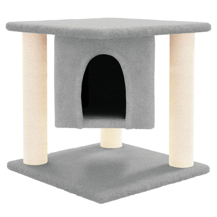 Cat Tree With Sisal Scratching Posts Light Grey 37 Cm Oiolpp