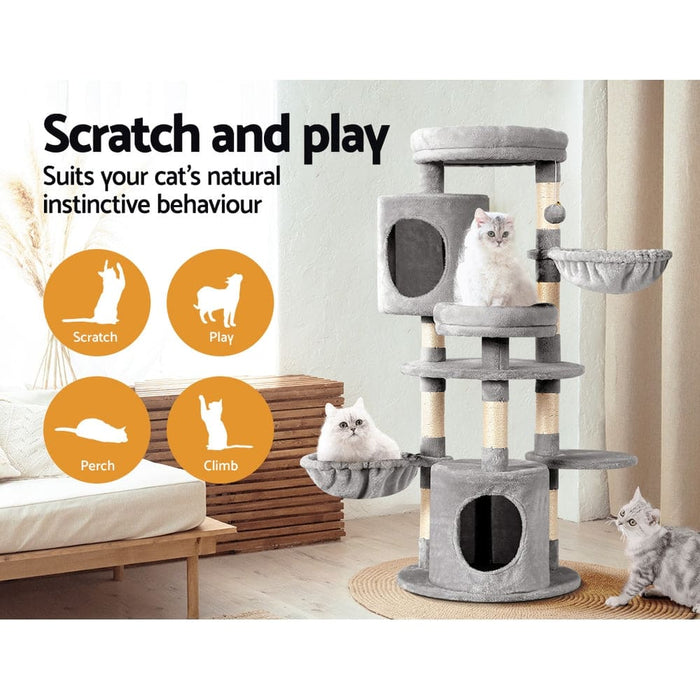 I.pet Cat Tree Tower Scratching Post Scratcher Wood Condo