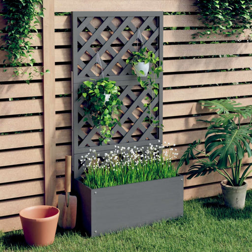 Trellis Planter Grey 65x33x135 Cm Wpc Tlxpii