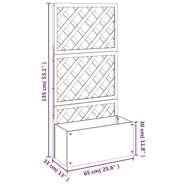 Trellis Planter Grey 65x33x135 Cm Wpc Tlxpii