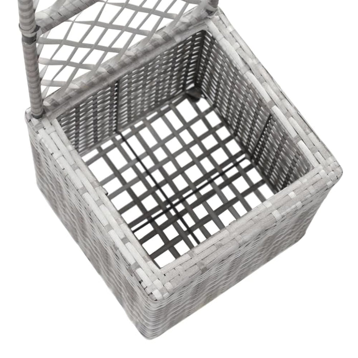 Trellis Raised Bed With 1 Pot 30x30x107 Cm Poly Rattan Grey