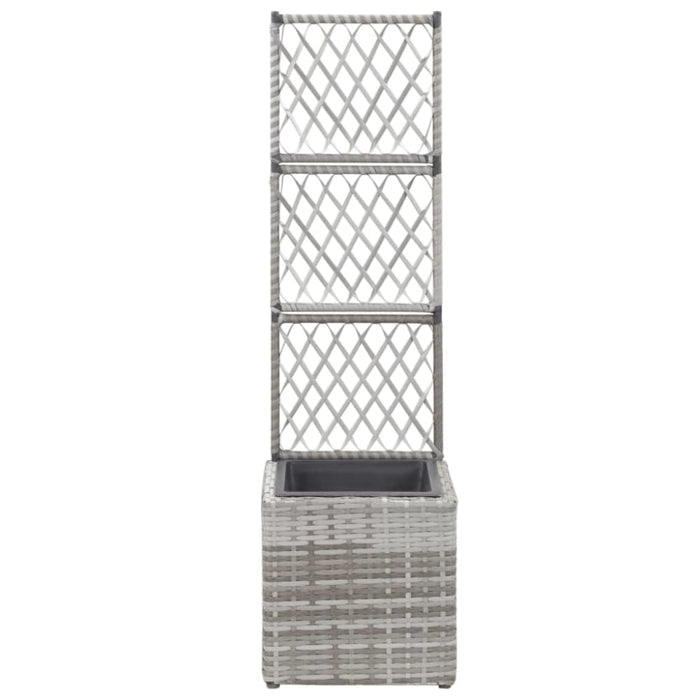 Trellis Raised Bed With 1 Pot 30x30x107 Cm Poly Rattan Grey