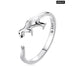 Trendy 925 Sterling Silver Giraffe Open Ring For Women