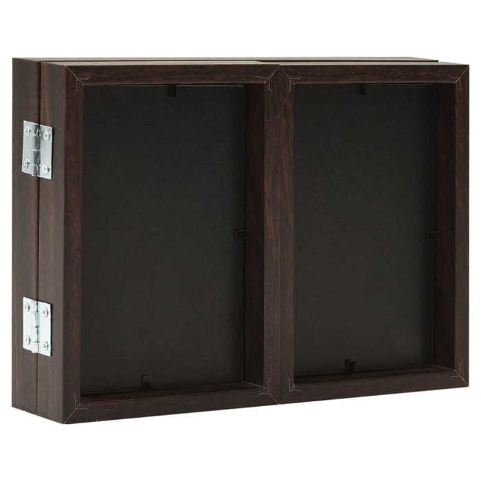 Trifold Photo Frame Collage Dark Brown 22x15 Cm + 2x(10x15