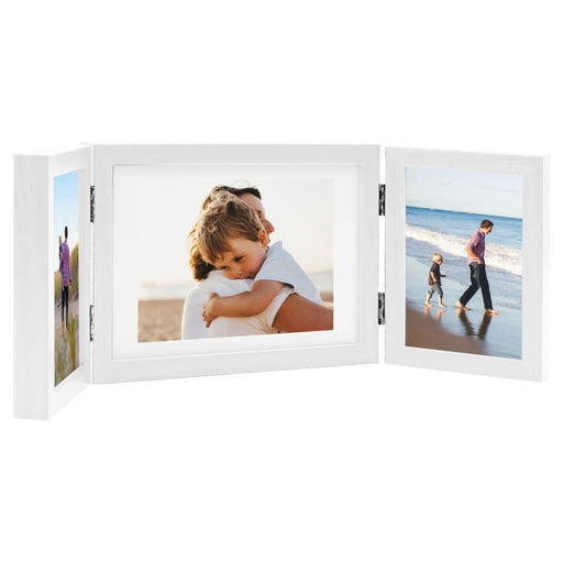 Trifold Photo Frame Collage White 22x15 Cm + 2x(10x15 Cm)