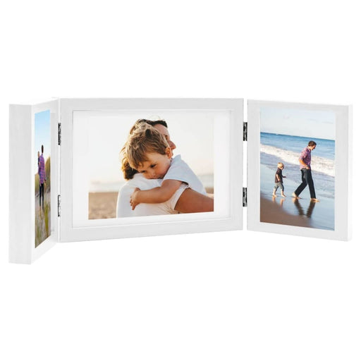 Trifold Photo Frame Collage White 28x18 Cm + 2x(13x18 Cm)