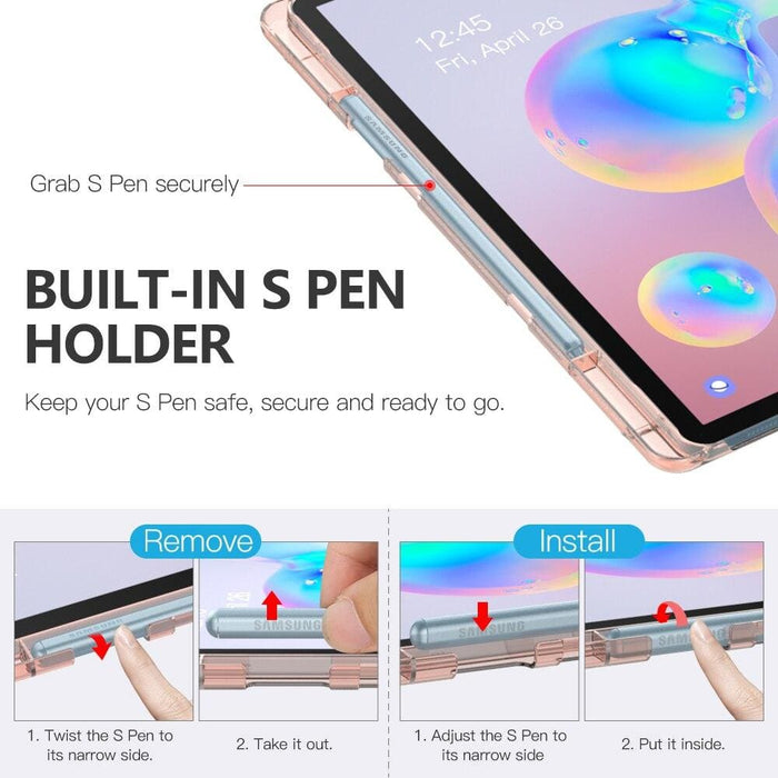 Trifold Stand Cover With Frosted Back For Galaxy Tab S6 10.5