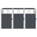 Triple Garbage Bin Shed Anthracite 213x81x121 Cm Steel Alxnt