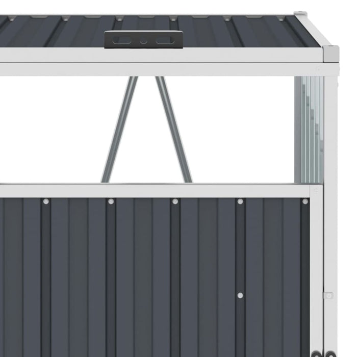 Triple Garbage Bin Shed Anthracite 213x81x121 Cm Steel Alxnt