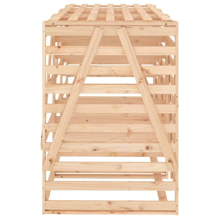 Triple Wheelie Bin Storage Solid Wood Pine Topilko