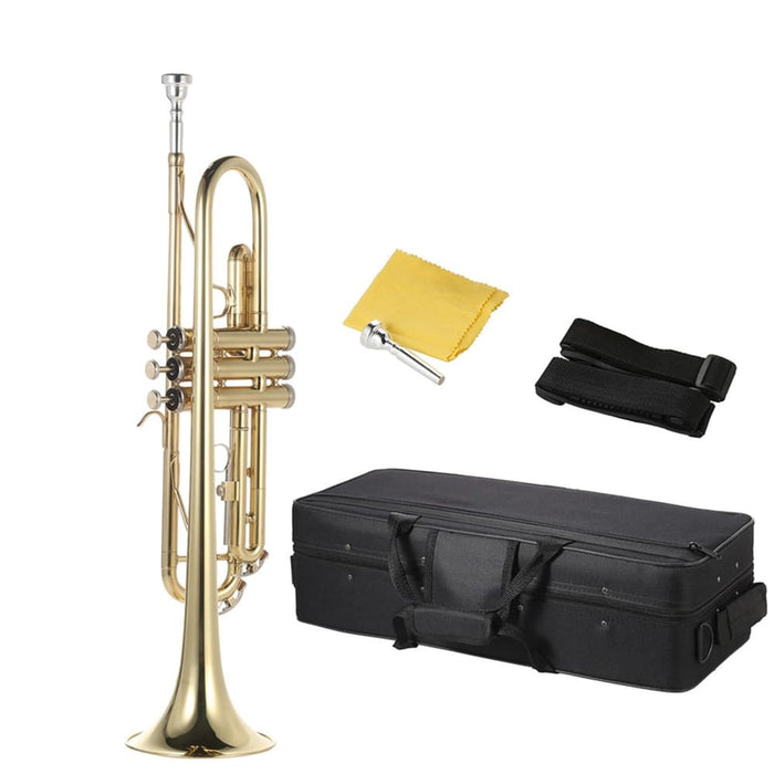 Trumpet Bb b Flat Brass Gold-painted Exquisite Durable