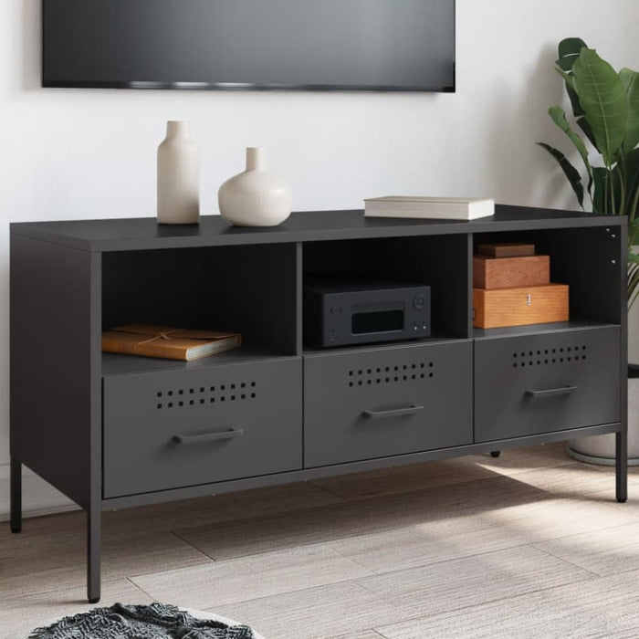 Tv Cabinet Black 100.5x39x50.5 Cm Cold-rolled Steel Natbtl