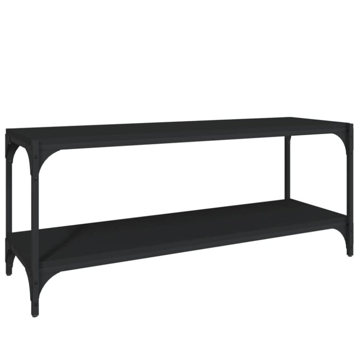 Tv Cabinet Black 100x33x41 Cm Engineered Wood And Steel