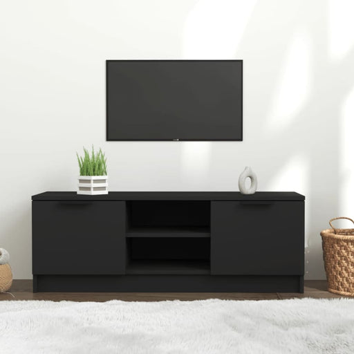 Tv Cabinet Black 102x35x36.5 Cm Engineered Wood Noopox