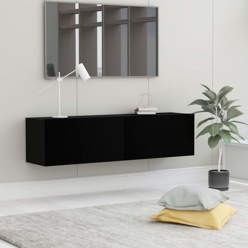 Tv Cabinet Black 120x30x30 Cm Engineered Wood Nboako