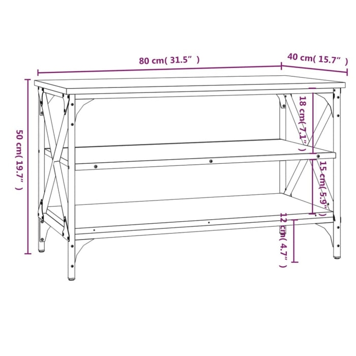 Tv Cabinet Black 80x40x50 Cm Engineered Wood Nxpini