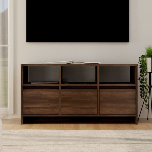 Tv Cabinet Brown Oak 102x37.5x52.5 Cm Engineered Wood Notbxp