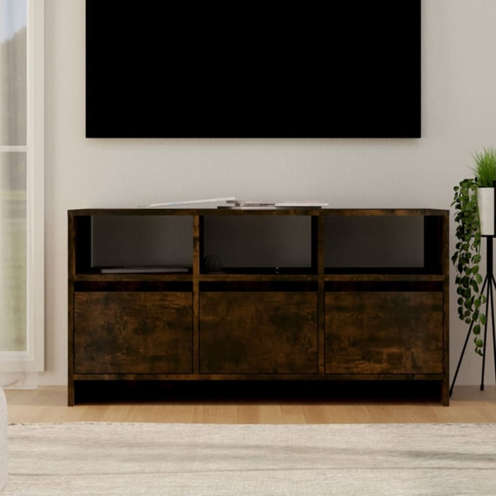 Tv Cabinet Smoked Oak 102x37.5x52.5 Cm Engineered Wood