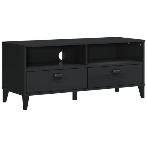 Tv Cabinet Viken Black Solid Wood Pine Tiaktb