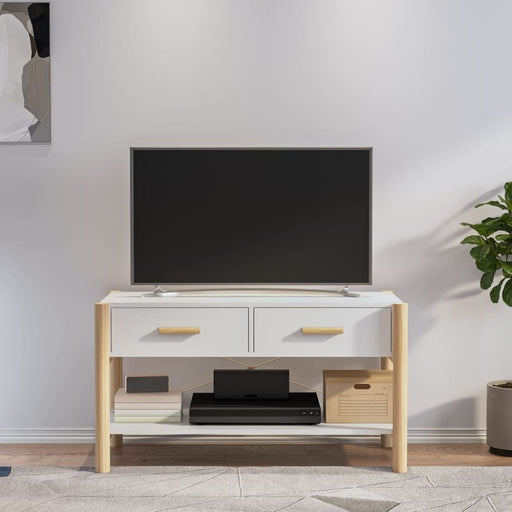 Tv Cabinet White 82x38x45 Cm Engineered Wood Tapllb