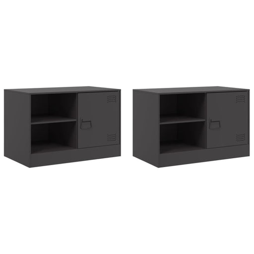 Tv Cabinets 2 Pcs Black 67x39x44 Cm Steel Naolkx