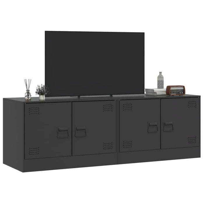 Tv Cabinets 2pcs Black 67x39x44 Cm Steel Naoltx