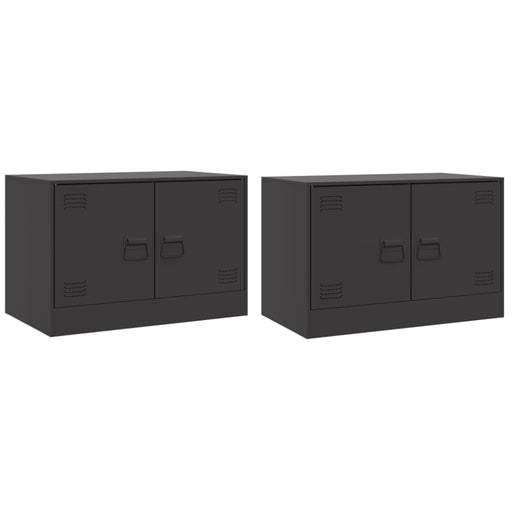 Tv Cabinets 2pcs Black 67x39x44 Cm Steel Naoltx