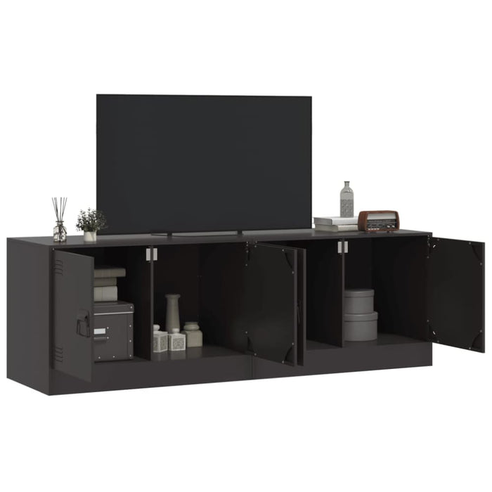 Tv Cabinets 2pcs Black 67x39x44 Cm Steel Naoltx