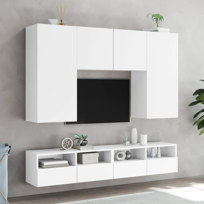 Tv Wall Cabinet White 80x30x30 Cm Engineered Wood Ntlnln