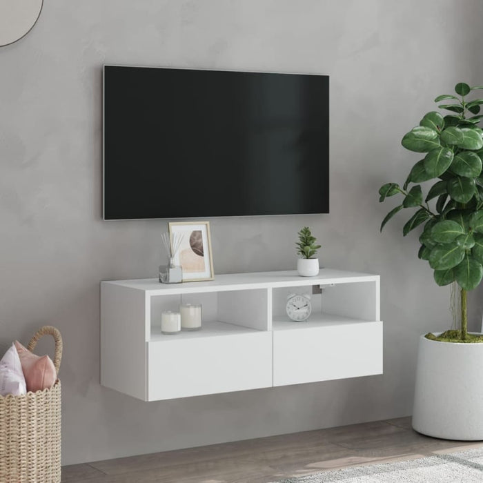 Tv Wall Cabinet White 80x30x30 Cm Engineered Wood Ntlnln