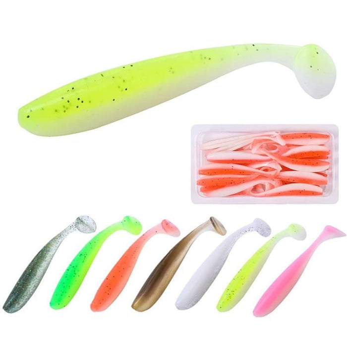 Two Colour t Tail Soft Lures For Simulated Fishing