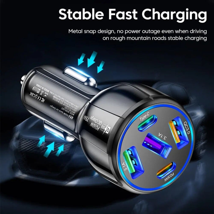 75w Type c Fast Charging Pd Qc3.0 Car Charger For Iphone