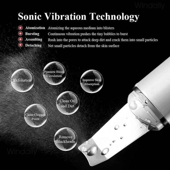 Ultrasonic Skin Scrubber Vibration Blackhead Remover Facial